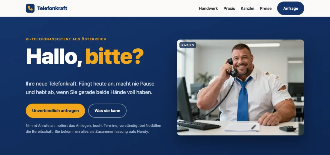 Startseite von telefonkraft.at